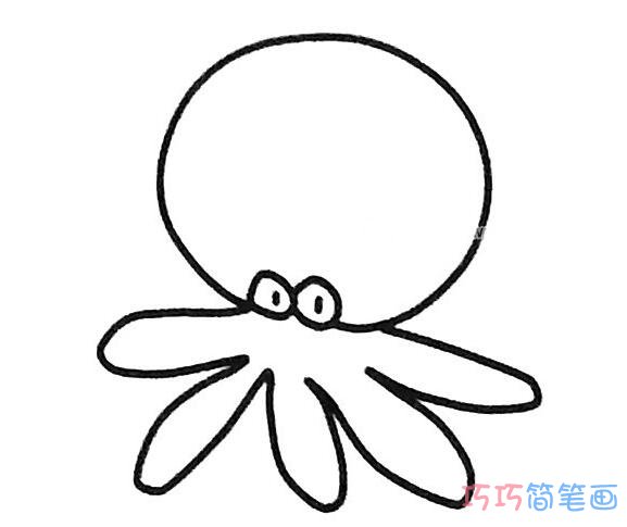 幼儿章鱼要怎么画可爱_章鱼简笔画图片