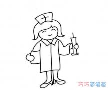卡通护士拿针姿势怎么画素描_护士简笔画图片