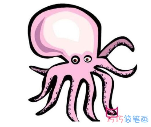 大眼章鱼怎么画简单可爱_章鱼简笔画图片