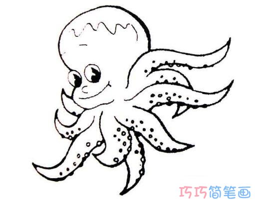 胖胖章鱼要怎么画可爱_卡通章鱼简笔画图片