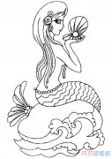 美人鱼和贝壳要怎么画好看简单_美人鱼简笔画图片