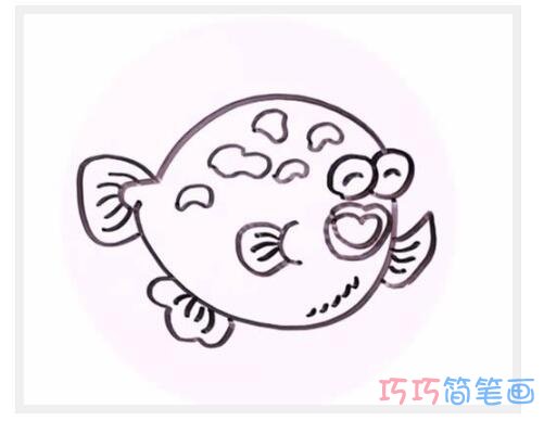 微笑河豚怎么画可爱好看_河豚简笔画图片