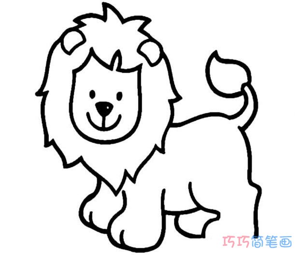 卡通狮子怎么画可爱_狮子简笔画图片