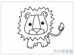 幼儿小狮子怎么画简单可爱_狮子儿童简笔画图片