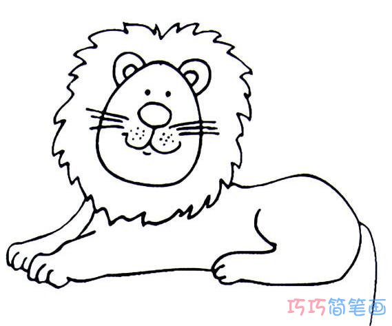 卧着的狮子要怎么画_狮子简笔画图片