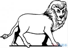 卡通威猛大狮子怎么画好看素描_狮子简笔画图片