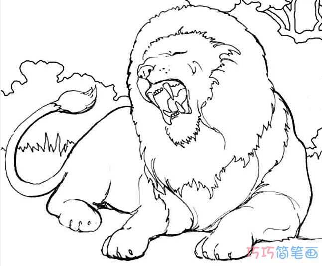 素描狮子怎么画好看_狮子简笔画图片