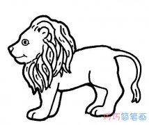 卡通大狮子侧面怎么画简单素描_狮子儿童简笔画图片