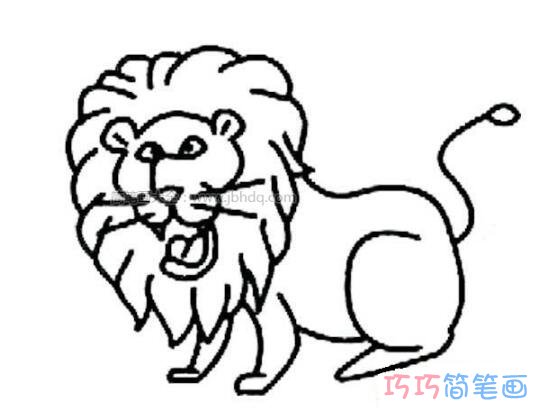 狮子发怒要怎么画_狮子简笔画图片