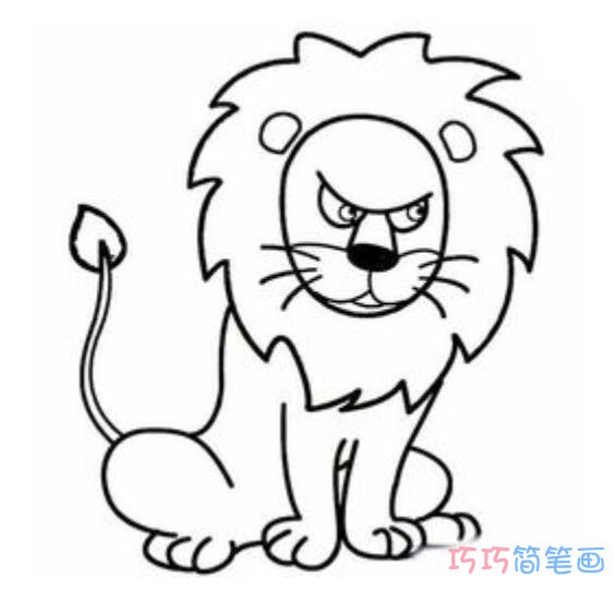 发怒狮子要怎么画_威武狮子简笔画图片