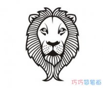 卡通狮子头的画法简单好看素描_狮子头简笔画图片