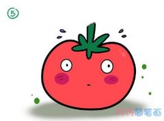 卡通西红柿要怎么画好看涂色_西红柿简笔画图片