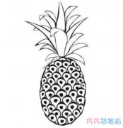 如何画一颗菠萝简单好看素描_菠萝简笔画图片