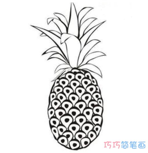 如何简单快速地画出一颗菠萝_菠萝简笔画图片