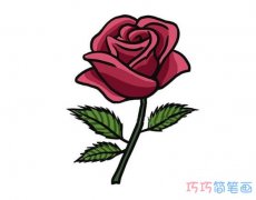 红色玫瑰花怎么画更好看简单_玫瑰花简笔画图片