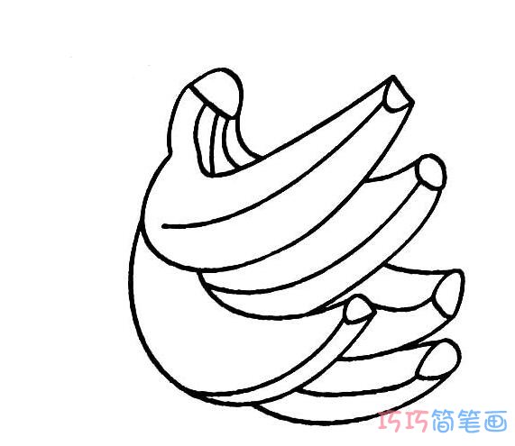 香蕉堆要怎么画简单画好_香蕉简笔画图片