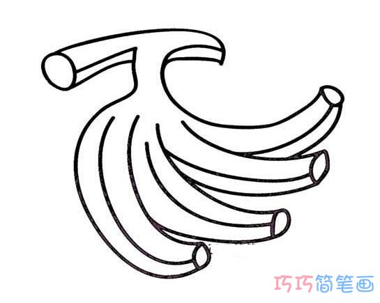 香蕉堆要怎么画简单画好_香蕉简笔画图片