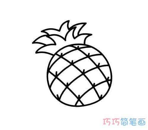 菠萝怎么画简单_带步骤菠萝家简笔画图片
