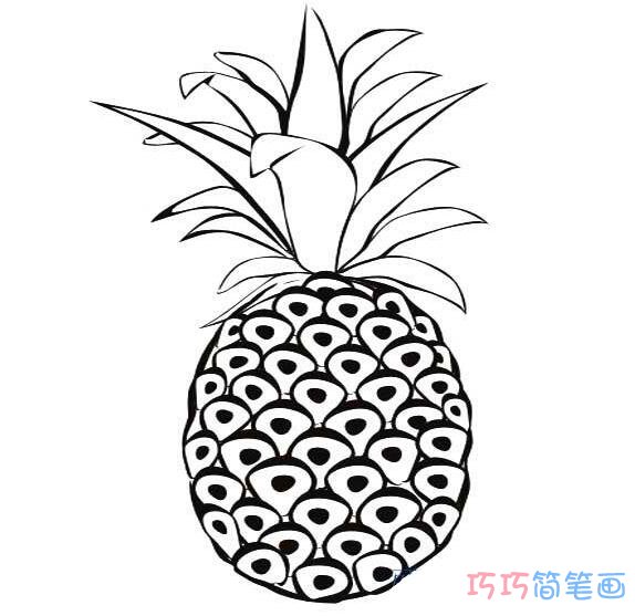 菠萝怎么画好看形象_菠萝简笔画图片