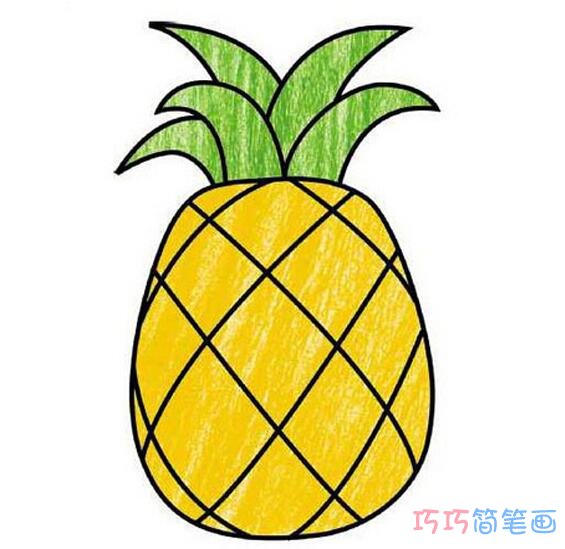金黄菠萝怎么画好看_菠萝家简笔画图片