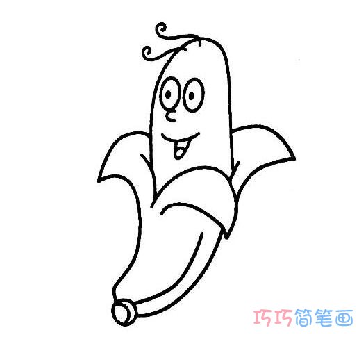 卡通香蕉怎么画可爱看_香蕉家简笔画图片