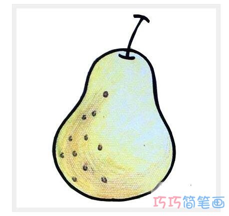 雪梨怎么画好看_彩铅雪梨简笔画图片