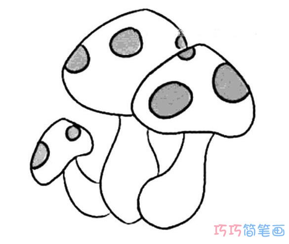鲜艳的蘑菇怎么画好看_蘑菇简笔画图片
