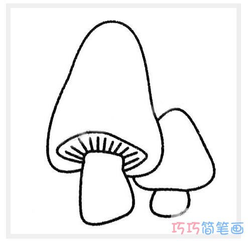 大脚大头的蘑菇怎么画好看_蘑菇简笔画图片