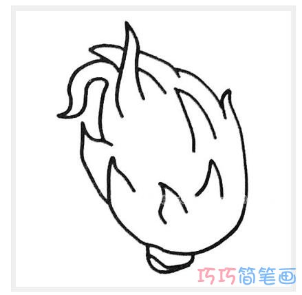 超简单Q版火龙果画法_火龙果简笔画图片