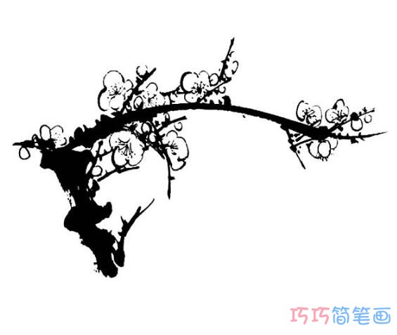 美丽中国风的梅花要怎么画_梅花简笔画图片