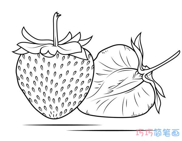 草莓藤怎么画简单好画_草莓简笔画图片