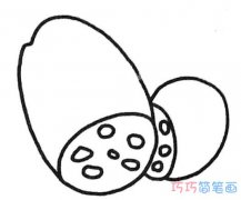卡通莲藕的画法步骤图素描简单_莲藕简笔画图片