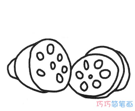 两个莲藕要怎么画简单好画_莲藕简笔画图片