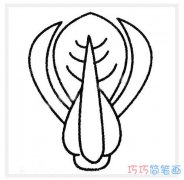 Q版卡通上海青画法步骤图_上海青菜简笔画图片