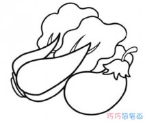 小学生卡通大白菜的画法_大白菜简笔画图片