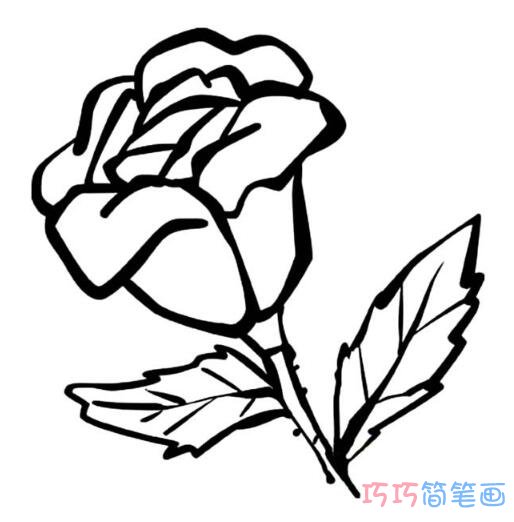 儿童简单玫瑰花素描美丽_玫瑰简笔画图片