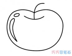 卡通圣诞苹果的画法简单漂亮_苹果简笔画图片
