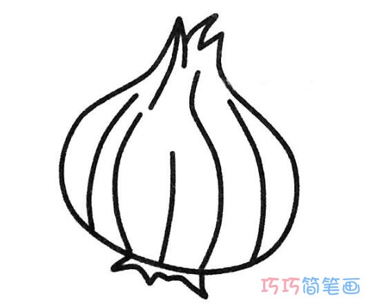 大蒜怎么画简单易学_大蒜简笔画图片