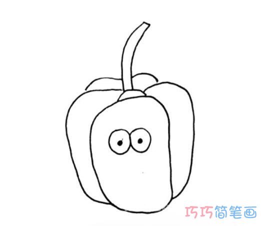 卡通青椒怎么画可爱_带色彩青椒简笔画图片