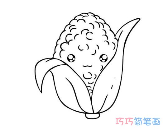 卡通玉米怎么画可爱简单_玉米简笔画图片