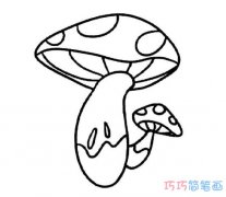儿童蘑菇素描怎么画好看可爱_蘑菇简笔画图片