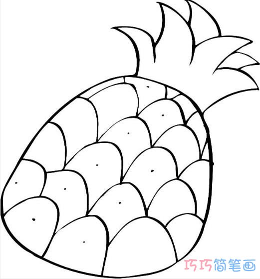菠萝怎么画好看可爱_带色彩菠萝简笔画图片