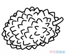 幼儿榴莲素描怎么画简单漂亮_榴莲简笔画图片