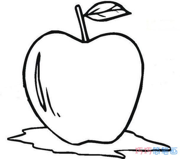 卡通苹果怎么画可爱简单_苹果简笔画图片