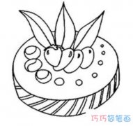 草莓生日蛋糕怎么画漂亮又简单_蛋糕简笔画图片