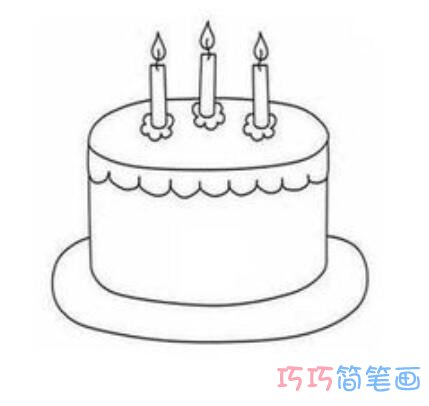 点蜡烛的生日蛋糕怎么画草莓_蛋糕简笔画图片