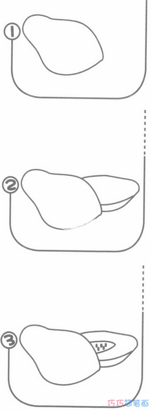 Q版儿童木瓜怎么画好看_木瓜简笔画图片