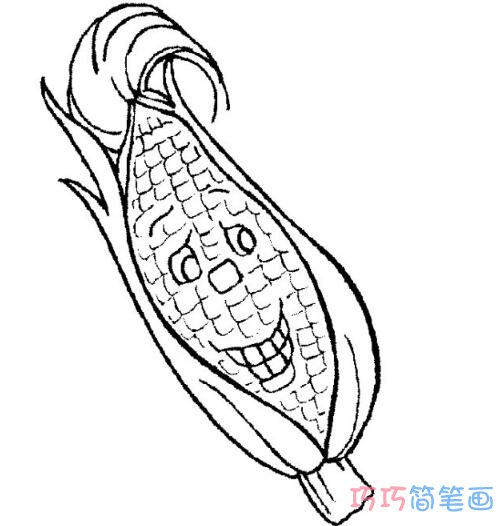 简单易学儿童玉米卡通画法_玉米简笔画图片