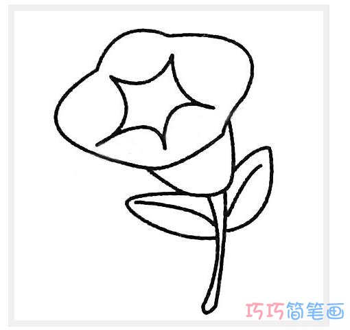 儿童最简单的牵牛花画法_牵牛花简笔画图片