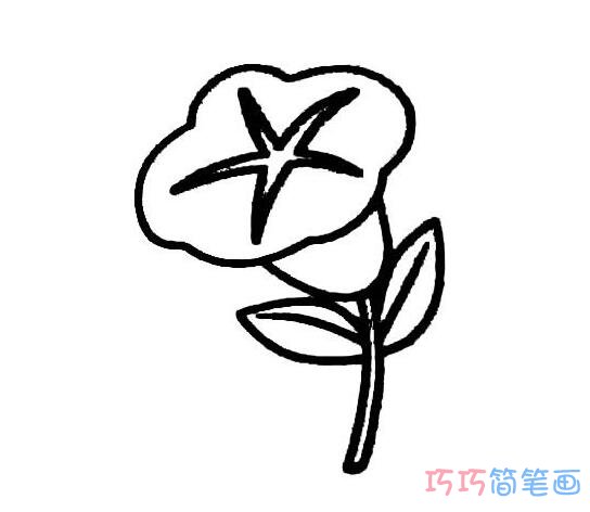 手绘简单可爱牵牛花画法_牵牛花简笔画图片